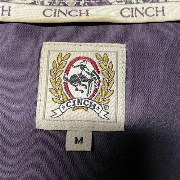 Cinch Rich Purple Shirt with Logo Men’s Size M All Cotton - Picture 2 of 5